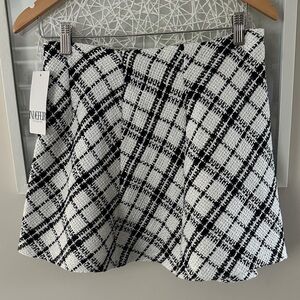 Black and White Plaid Women's Skirt